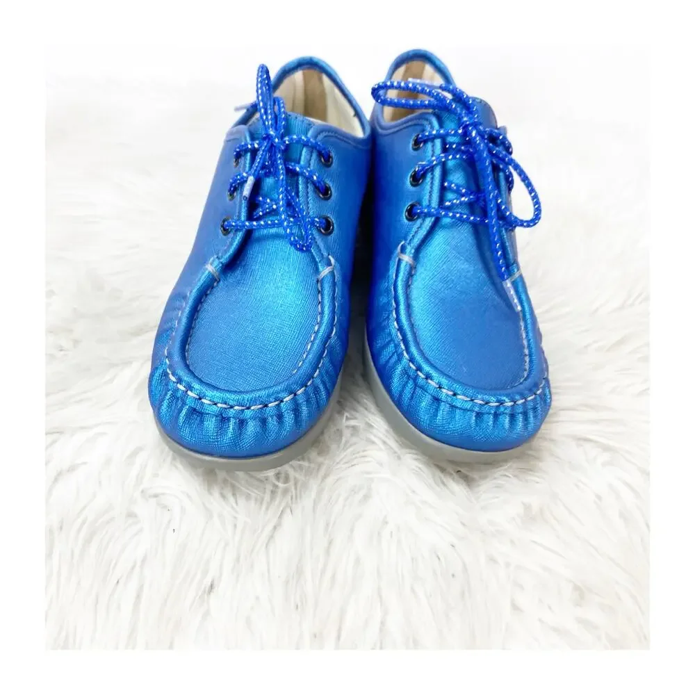 SAS Bounce Bluebird Metallic Wedge Sneaker 7M Women Comfort Lace‑Up - Picture 9 of 15